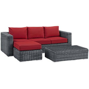 EEI-1903-GRY-RED-SET Outdoor/Patio Furniture/Outdoor Sofas