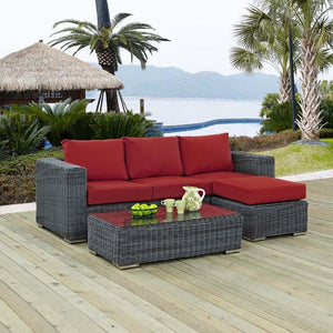 EEI-1903-GRY-RED-SET Outdoor/Patio Furniture/Outdoor Sofas