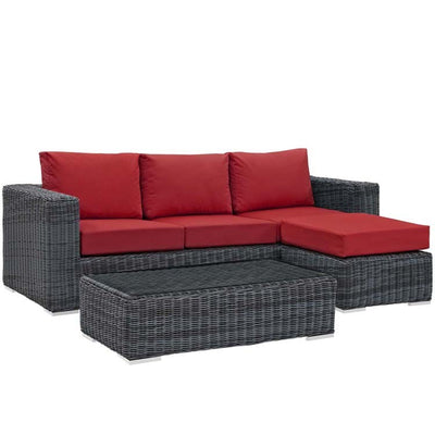 Product Image: EEI-1903-GRY-RED-SET Outdoor/Patio Furniture/Outdoor Sofas