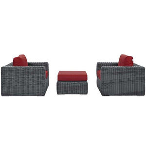 EEI-1905-GRY-RED-SET Outdoor/Patio Furniture/Patio Conversation Sets