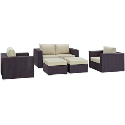 Product Image: EEI-2158-EXP-BEI-SET Outdoor/Patio Furniture/Outdoor Sofas