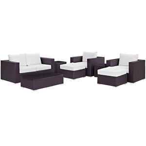 EEI-2159-EXP-WHI-SET Outdoor/Patio Furniture/Outdoor Sofas