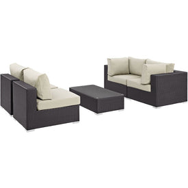 Convene Five-Piece Outdoor Patio Sectional Set