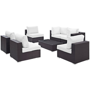 EEI-2164-EXP-WHI-SET Outdoor/Patio Furniture/Outdoor Sofas