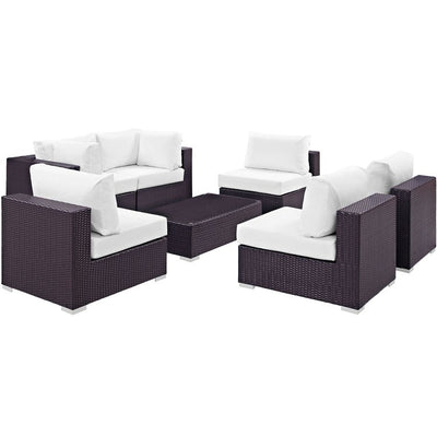 EEI-2164-EXP-WHI-SET Outdoor/Patio Furniture/Outdoor Sofas