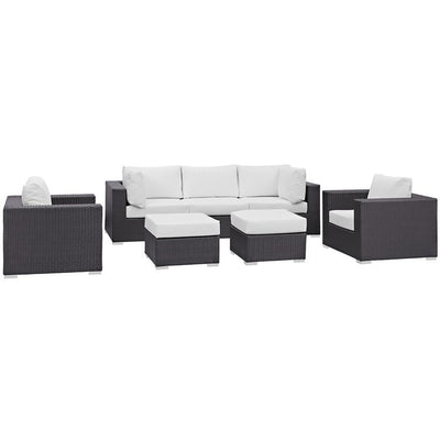 Product Image: EEI-2200-EXP-WHI-SET Outdoor/Patio Furniture/Outdoor Sofas