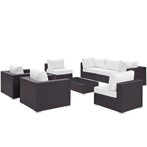 EEI-2203-EXP-WHI-SET Outdoor/Patio Furniture/Outdoor Sofas