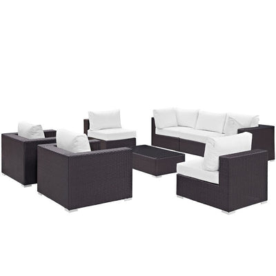 Product Image: EEI-2203-EXP-WHI-SET Outdoor/Patio Furniture/Outdoor Sofas