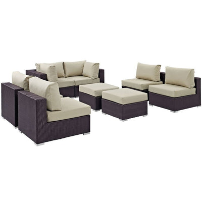 Product Image: EEI-2204-EXP-BEI-SET Outdoor/Patio Furniture/Outdoor Sofas