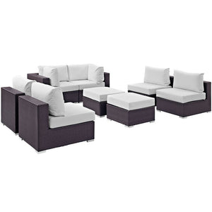 EEI-2204-EXP-WHI-SET Outdoor/Patio Furniture/Outdoor Sofas