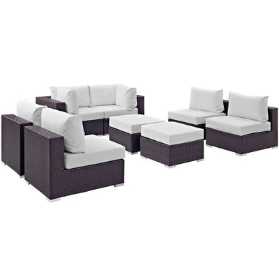 Product Image: EEI-2204-EXP-WHI-SET Outdoor/Patio Furniture/Outdoor Sofas