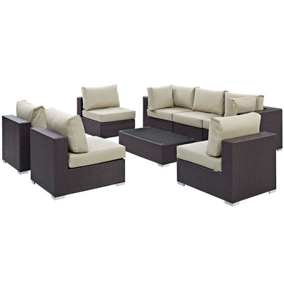 Product Image: EEI-2205-EXP-BEI-SET Outdoor/Patio Furniture/Outdoor Sofas