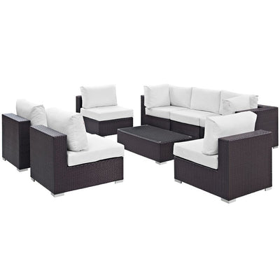 Product Image: EEI-2205-EXP-WHI-SET Outdoor/Patio Furniture/Outdoor Sofas