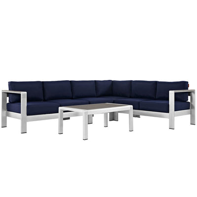 Product Image: EEI-2557-SLV-NAV Outdoor/Patio Furniture/Outdoor Sofas