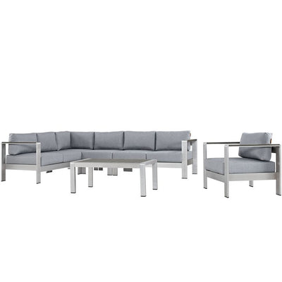 Product Image: EEI-2558-SLV-GRY Outdoor/Patio Furniture/Outdoor Sofas