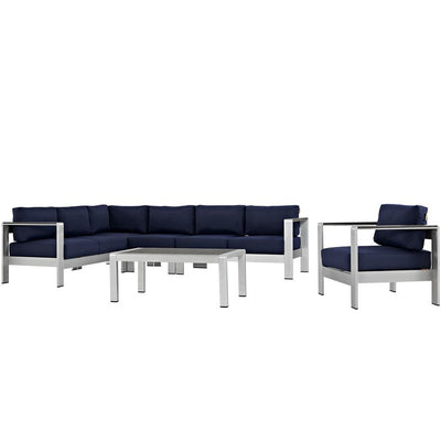 Product Image: EEI-2558-SLV-NAV Outdoor/Patio Furniture/Outdoor Sofas