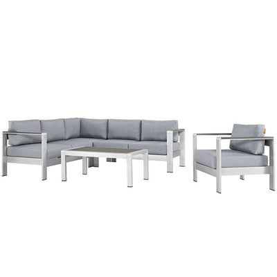 Product Image: EEI-2560-SLV-GRY Outdoor/Patio Furniture/Outdoor Sofas