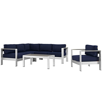 EEI-2560-SLV-NAV Outdoor/Patio Furniture/Outdoor Sofas