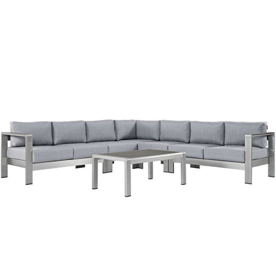 Product Image: EEI-2561-SLV-GRY Outdoor/Patio Furniture/Outdoor Sofas