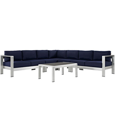 Product Image: EEI-2561-SLV-NAV Outdoor/Patio Furniture/Outdoor Sofas