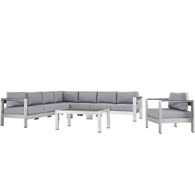 Product Image: EEI-2562-SLV-GRY Outdoor/Patio Furniture/Outdoor Sofas