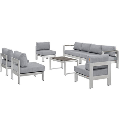 EEI-2566-SLV-GRY Outdoor/Patio Furniture/Outdoor Sofas