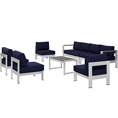 Product Image: EEI-2566-SLV-NAV Outdoor/Patio Furniture/Outdoor Sofas