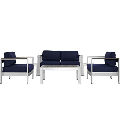 Product Image: EEI-2568-SLV-NAV Outdoor/Patio Furniture/Outdoor Sofas