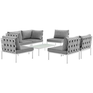 EEI-2617-WHI-GRY-SET Outdoor/Patio Furniture/Outdoor Sofas