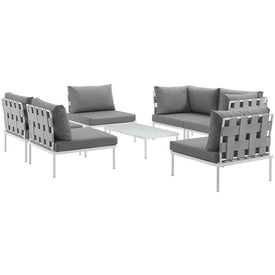 Harmony Seven-Piece Outdoor Patio Aluminum Sectional Sofa Set
