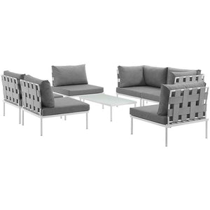 EEI-2617-WHI-GRY-SET Outdoor/Patio Furniture/Outdoor Sofas