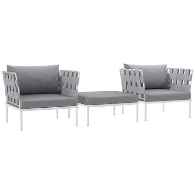 EEI-2618-WHI-GRY-SET Outdoor/Patio Furniture/Outdoor Sofas