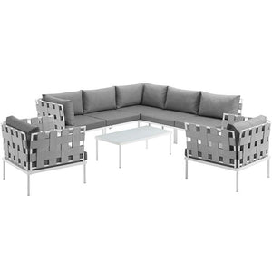 EEI-2619-WHI-GRY-SET Outdoor/Patio Furniture/Outdoor Sofas