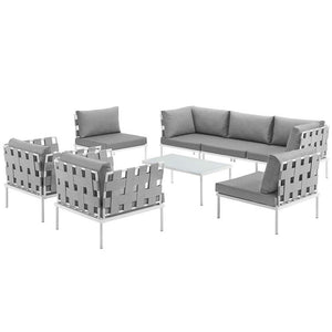 EEI-2619-WHI-GRY-SET Outdoor/Patio Furniture/Outdoor Sofas