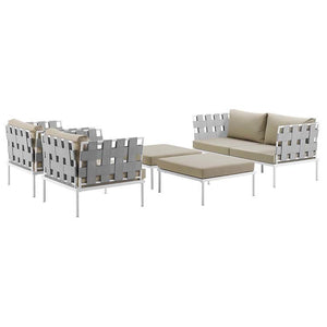 EEI-2621-WHI-BEI-SET Outdoor/Patio Furniture/Outdoor Sofas