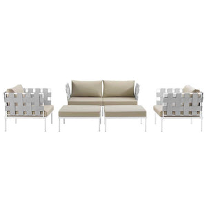 EEI-2621-WHI-BEI-SET Outdoor/Patio Furniture/Outdoor Sofas