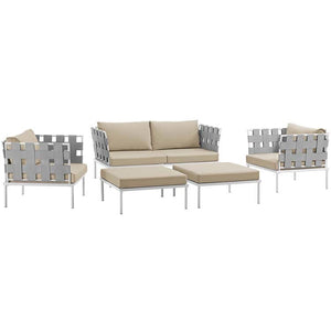 EEI-2621-WHI-BEI-SET Outdoor/Patio Furniture/Outdoor Sofas