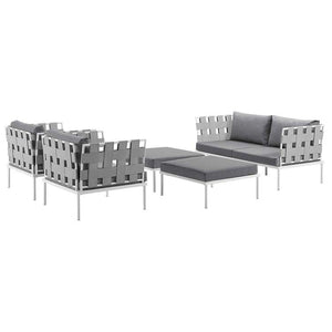 EEI-2621-WHI-GRY-SET Outdoor/Patio Furniture/Outdoor Sofas