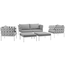 Harmony Five-Piece Outdoor Patio Aluminum Sectional Sofa Set