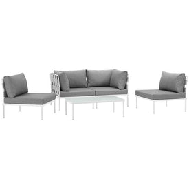 Harmony Five-Piece Outdoor Patio Aluminum Sectional Sofa Set