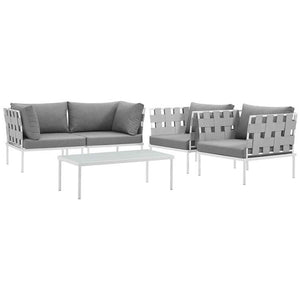 EEI-2623-WHI-GRY-SET Outdoor/Patio Furniture/Outdoor Sofas