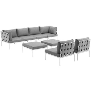 EEI-2624-WHI-GRY-SET Outdoor/Patio Furniture/Outdoor Sofas