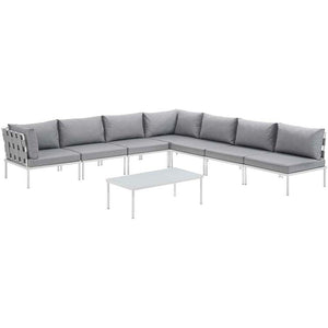 EEI-2625-WHI-GRY-SET Outdoor/Patio Furniture/Outdoor Sofas