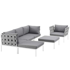 EEI-2626-WHI-GRY-SET Outdoor/Patio Furniture/Outdoor Sofas