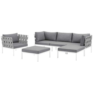 EEI-2626-WHI-GRY-SET Outdoor/Patio Furniture/Outdoor Sofas