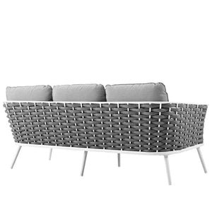 EEI-3020-WHI-GRY Outdoor/Patio Furniture/Outdoor Sofas