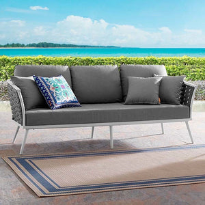EEI-3020-WHI-GRY Outdoor/Patio Furniture/Outdoor Sofas