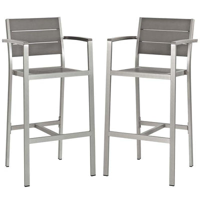 Product Image: EEI-3155-SLV-GRY-SET Outdoor/Patio Furniture/Patio Bar Furniture