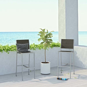 EEI-3156-SLV-GRY-SET Outdoor/Patio Furniture/Patio Bar Furniture