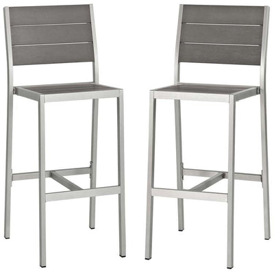 Product Image: EEI-3156-SLV-GRY-SET Outdoor/Patio Furniture/Patio Bar Furniture